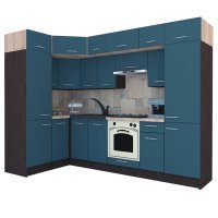 Bucatarie de Colt BIG GENA NEW DR. 150-290, Wenge / Decor 0244